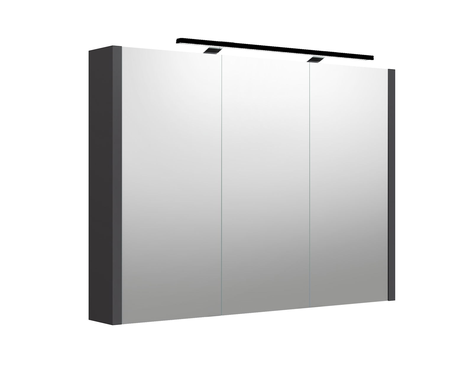 Vonios spintelė RB BATHROOM CITY GREY MAT 100,LED, pilkos sp.,su veidr., 98,2 x 65 x 12 cm