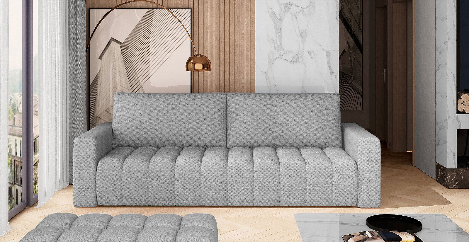 Sofa Lazaro, pilka