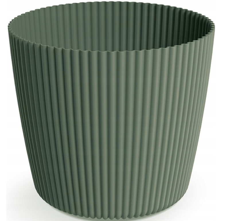 Plastikinis vazonas MILLY ROUND, žalios sp., 23,6 x 21 cm
