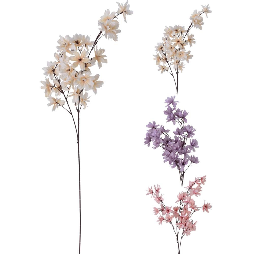 Dirbtinio augalo šakelė SPRING FLOWER, 3 rūšys, 98 cm