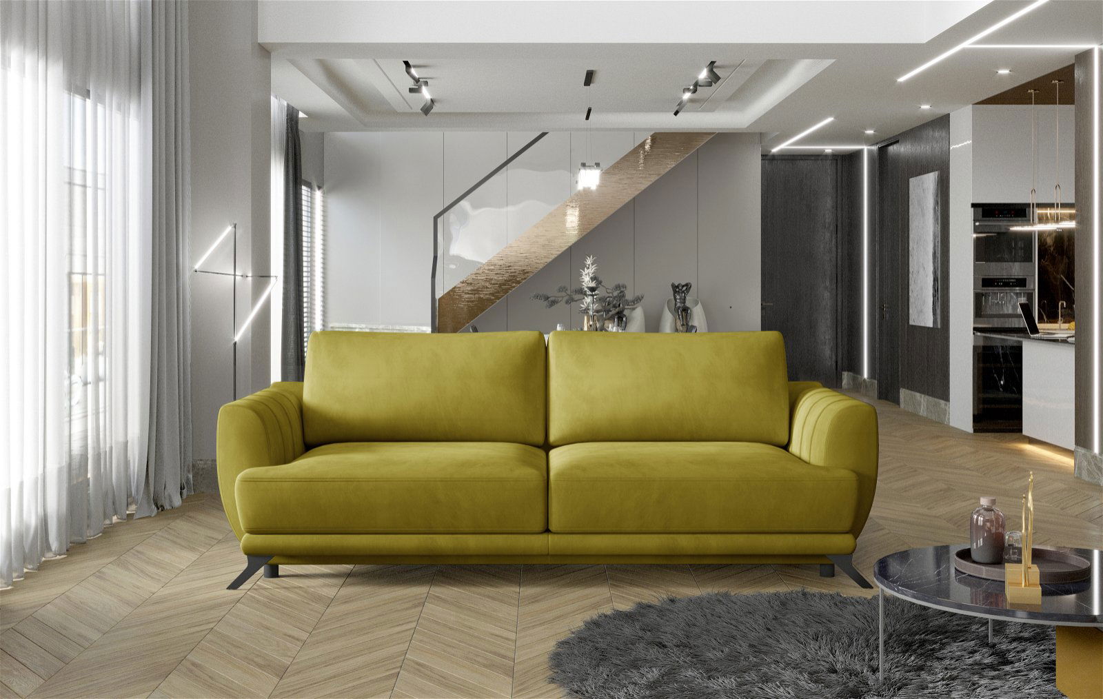 Sofa Megis, geltona