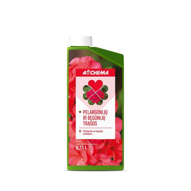 Skystos pelargonijų ir begonijų trąšos AGROCHEMA, 0,75 L