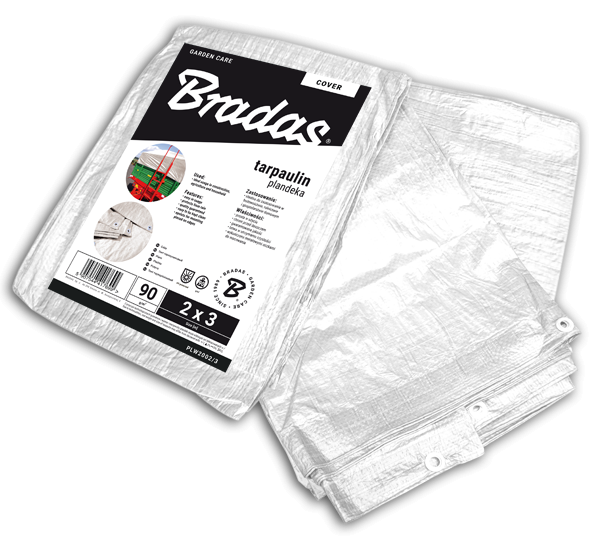 Sustiprintas tentas Bradas White, 2 x 2 m, 90 g/m²