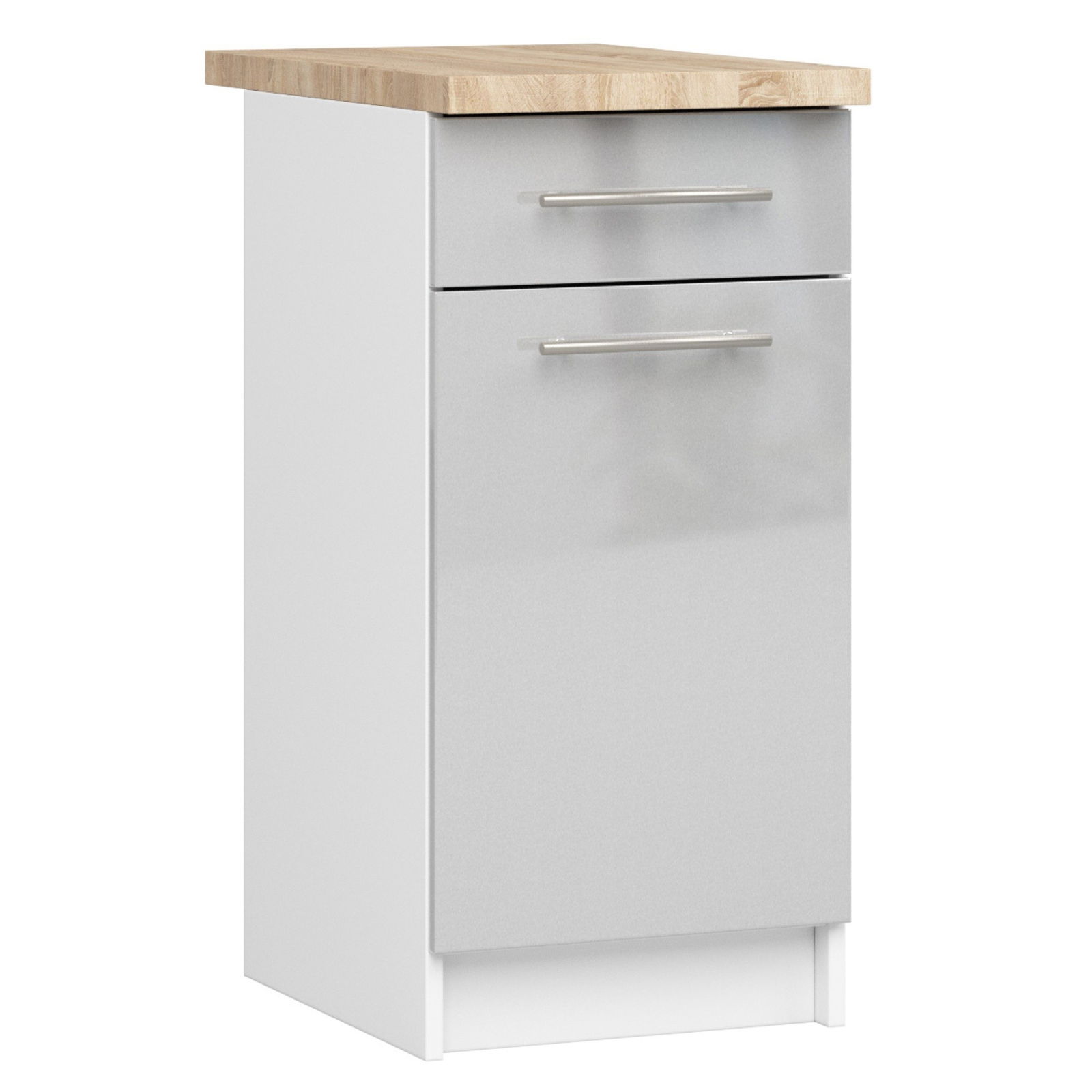 Virtuvės spintelė OLIVIA S 40 cm, balta/pilka