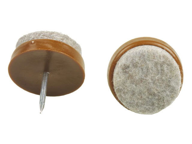 Baldų padukai, 29 x 10 mm, įkalami, veltinis, rudos sp., 4 vnt.