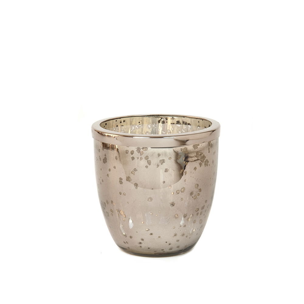 Stiklinė žvakidė DECOSILUET, žalvario sp., 11,5 x 11,5 x 12,5 cm