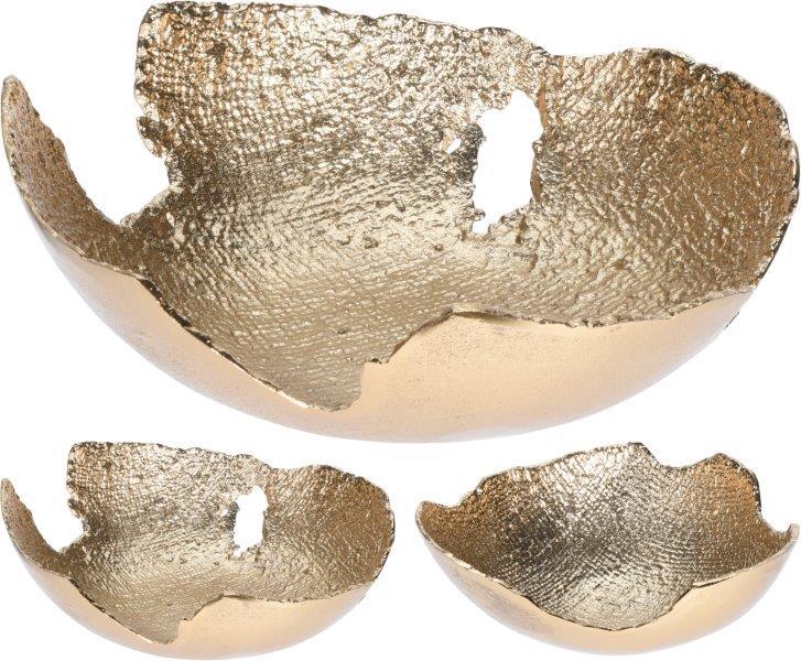 Metalinė stalo dekoracija BOWL RAW, aukso sp., 26 x 23 x 10 cm