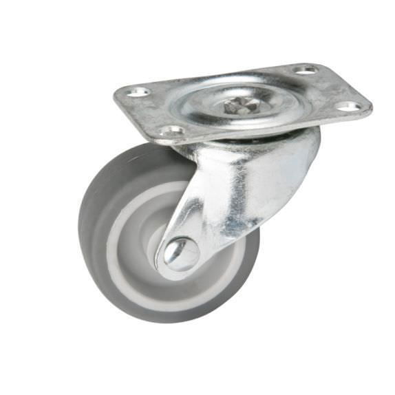 Vežimėlio ratukas, Ø42 mm, guminis, 15 kg