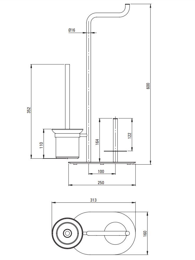Deante Silia stovas tualetiniam popieriui ADI_D732, Titanium