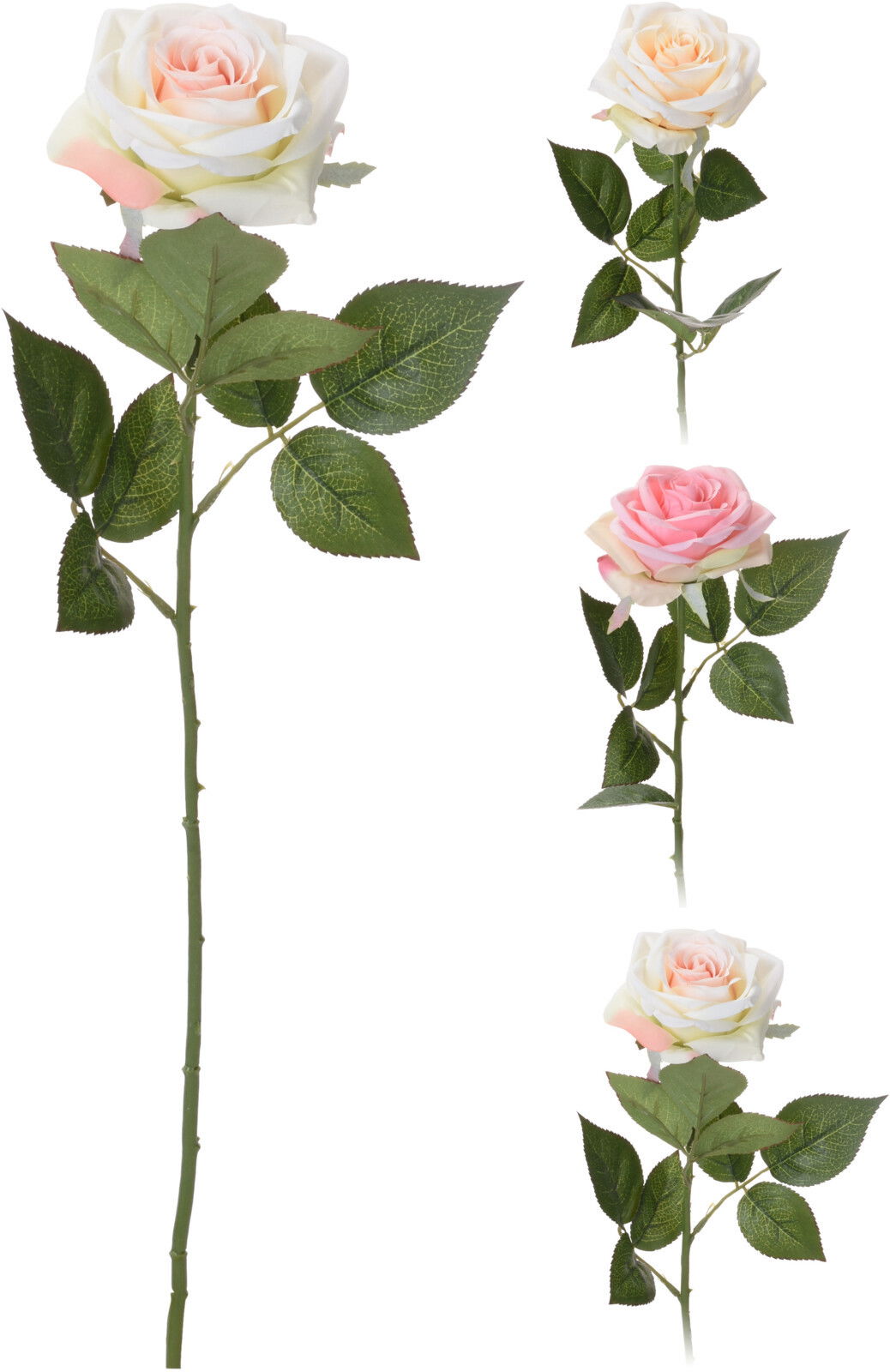 Dirbtinė gėlė ROSE, 3 rūšys, 60 cm