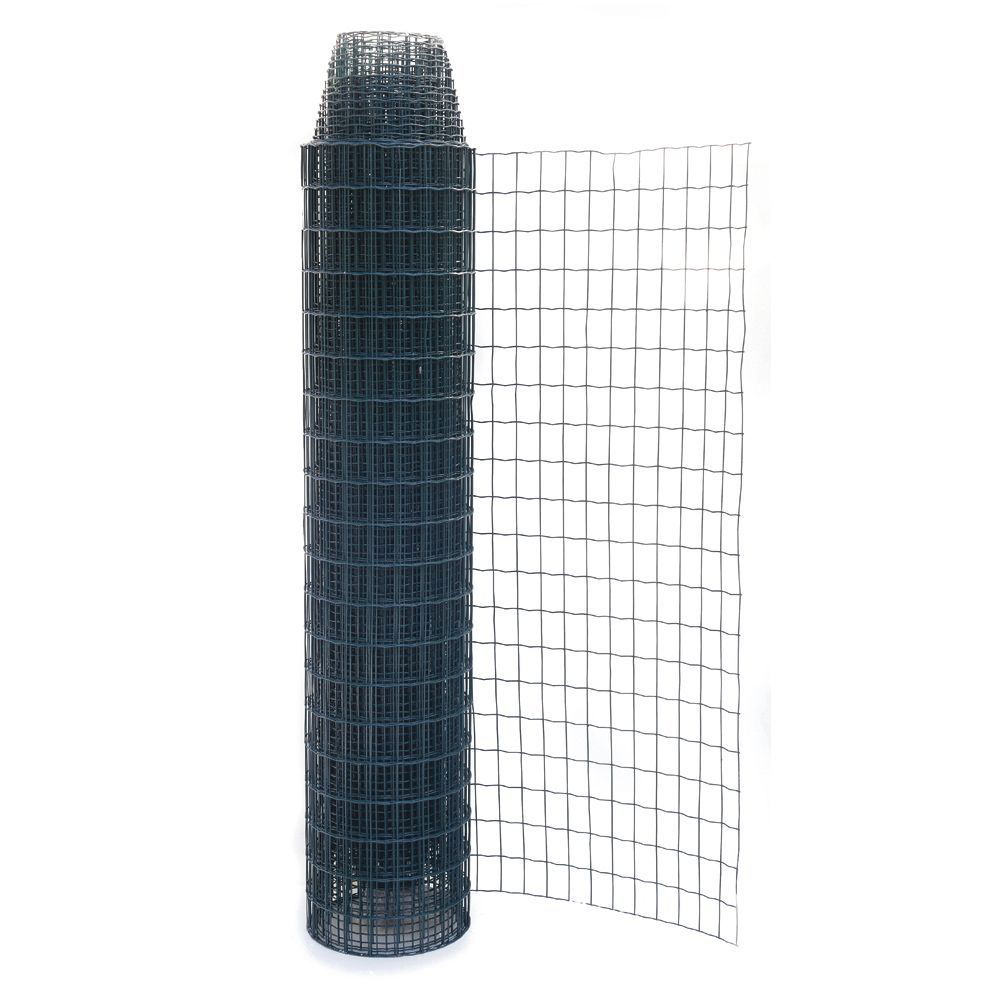 Tvoros tinklas, virintas, PVC, žalios sp., 100 x 75 x 2,2 mm x 1,0 x 25 m