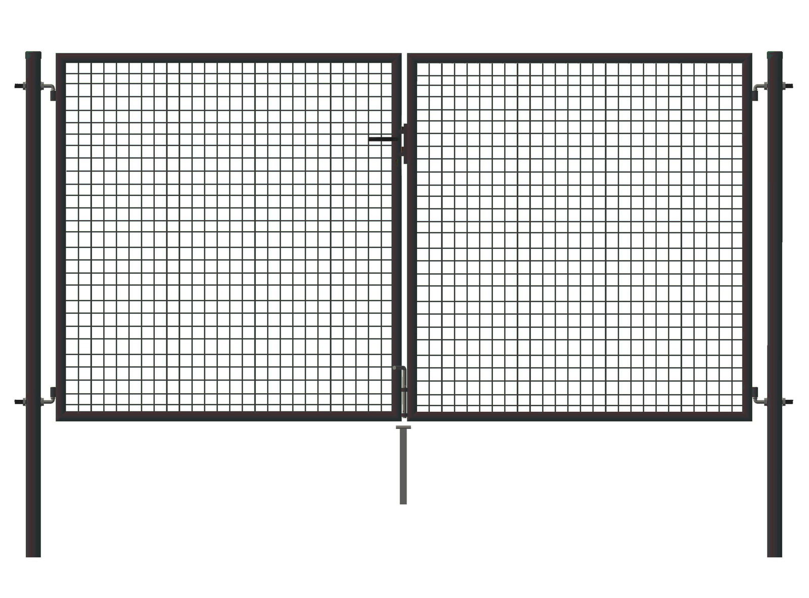 Dvigubi vartai, karštai cinkuoti, rudos sp., 1250 x 4000 mm