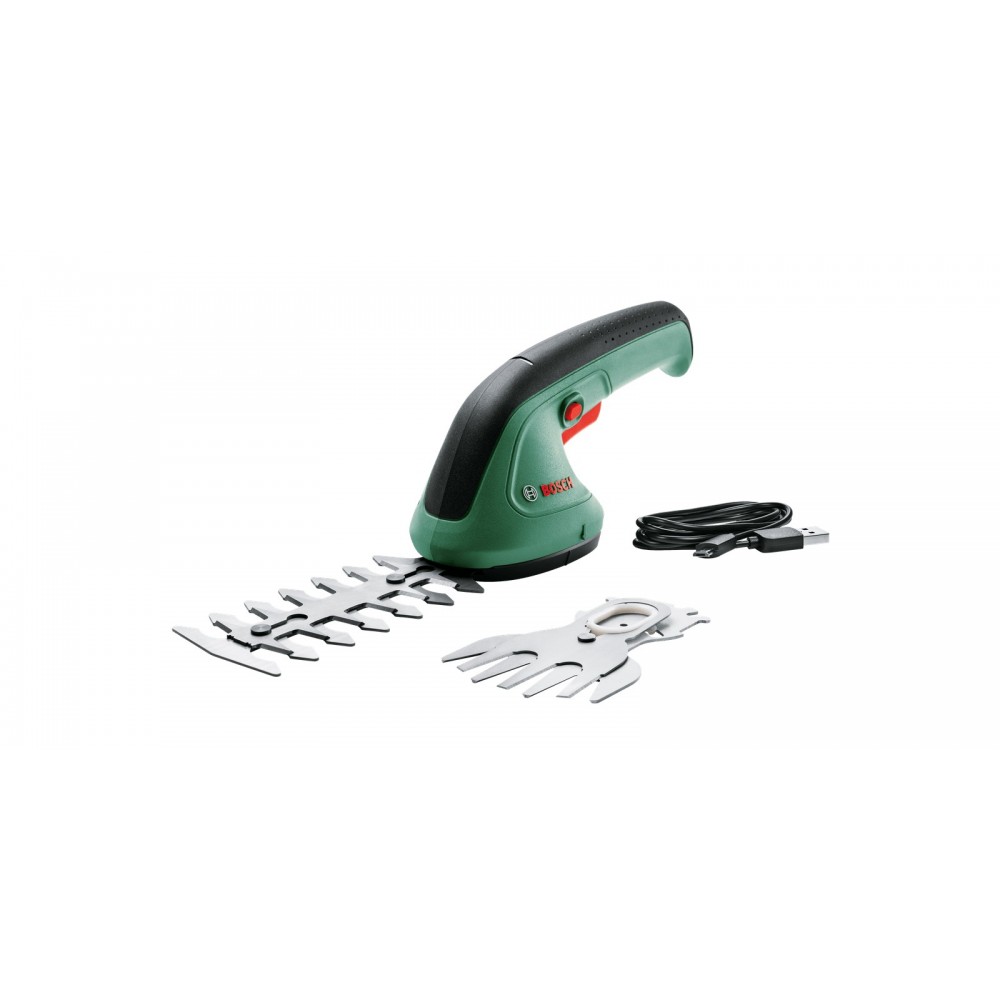 Akumuliatorinės žolės-gyvatvorių žirklės BOSCH Easy Shear, 3,6 V, 1,5 Ah, 8/12 cm, 0,53 kg