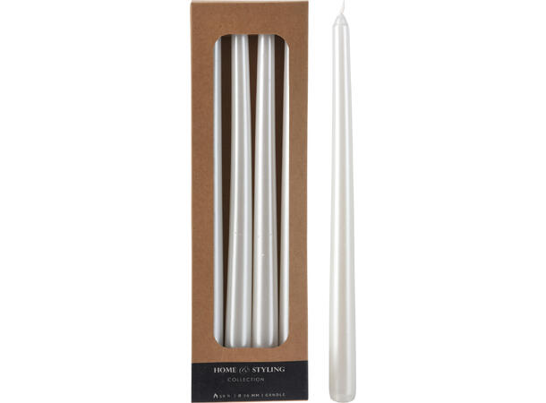 Stalo žvakių rinkinys, baltos spalvos, 30 cm, 4 vnt