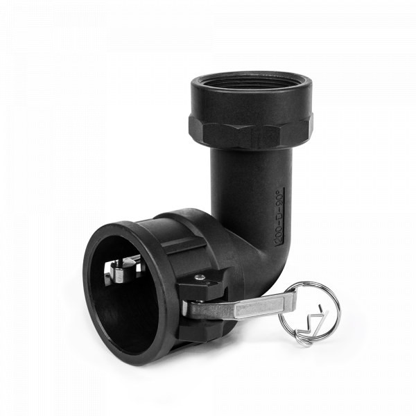 IBC alkūnė Bradas Camlock Type D lizdas su vidiniu sriegiu 2" - PP