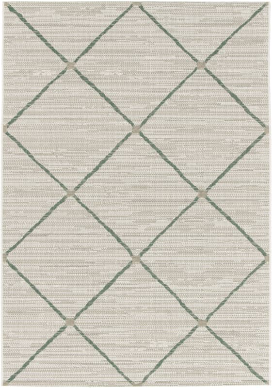 Lauko ir vidaus kilimas BALTAHOME PALMA, 170 x 120 cm, baltos sp., 100 % polipropileno