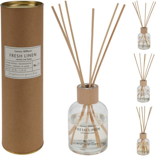 Namų kvapas su pagaliukais LUXURY DIFFUSER, 3 rūšys, 100 ml