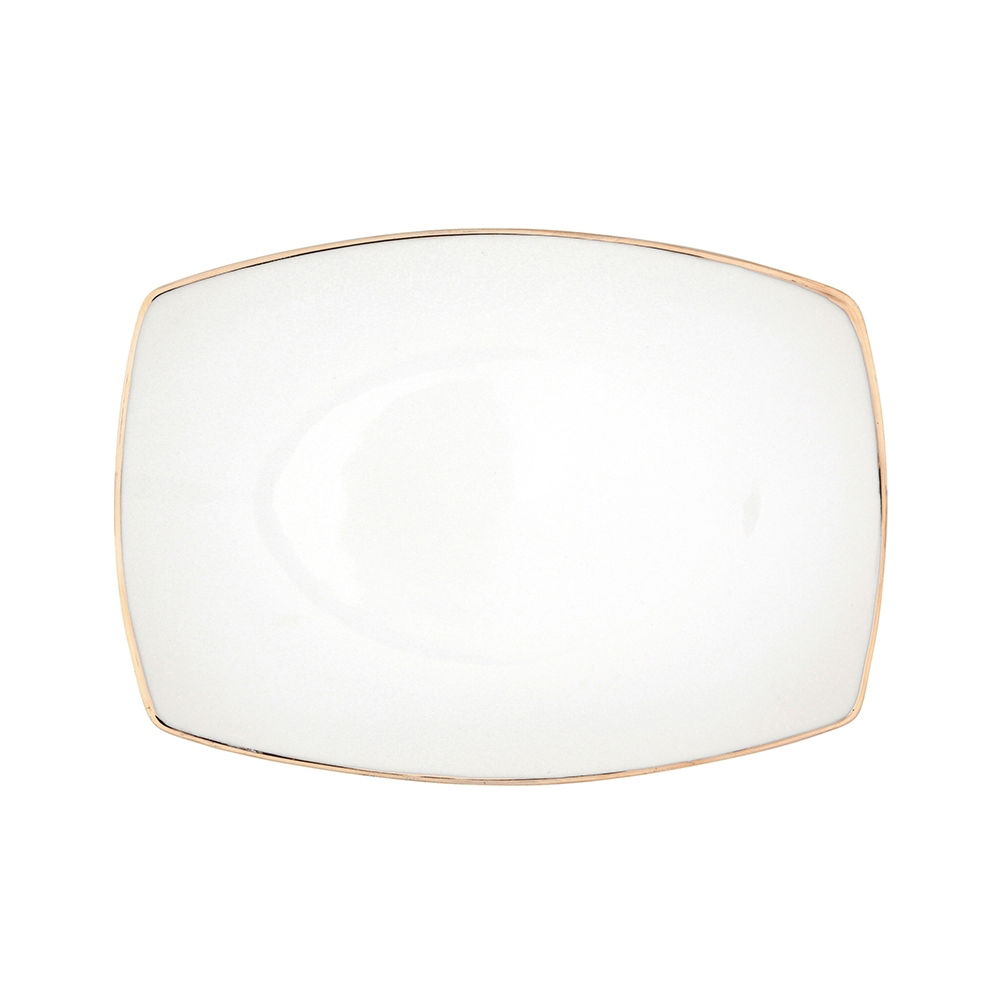Porcelianinė serviravimo lėkštė MariaPaula Moderna Gold, baltos sp., 24 cm