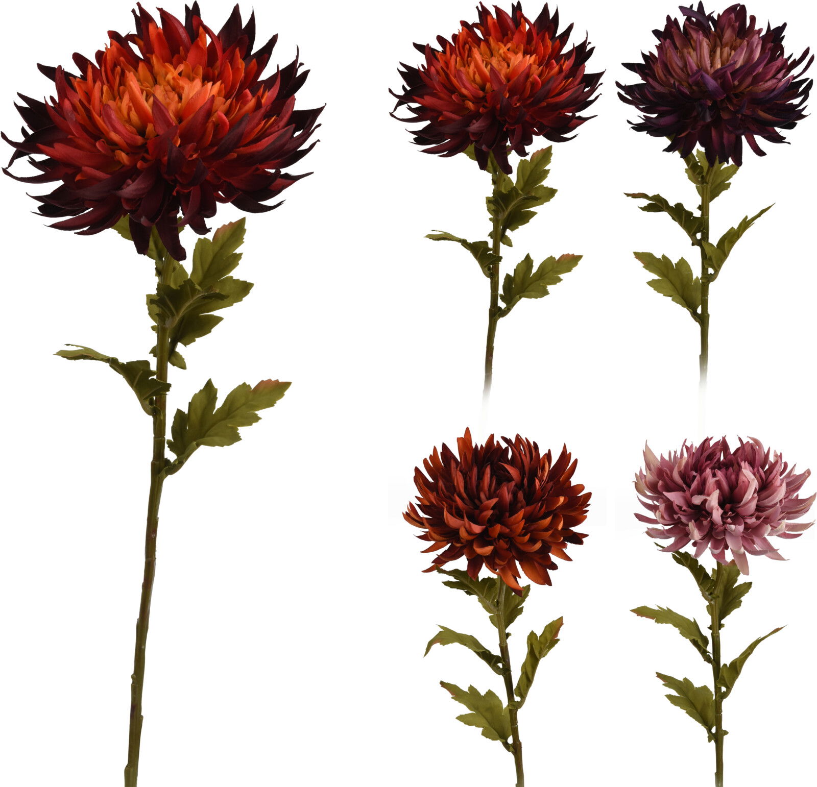 Dirbtinė gėlė CHRYSANTHEMUM, 4 rūšys, 62 cm
