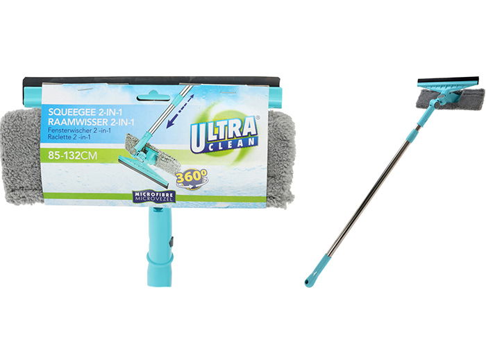 Teleskopinė langų šluostė KIT 2 IN 1, su kotu, 120 cm
