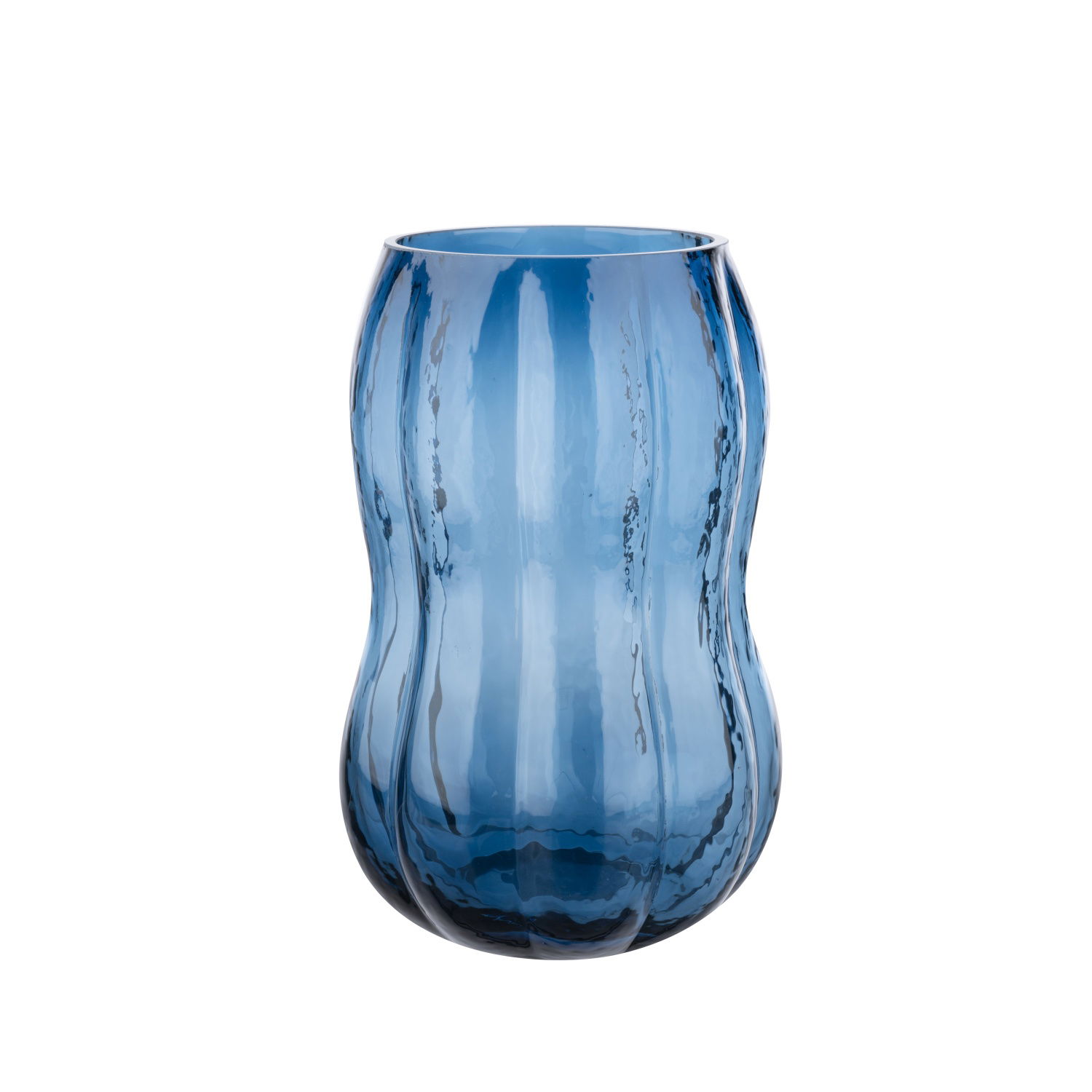 Stiklinė vaza ILAJA FAIR BLUE, ø16 x 25 cm