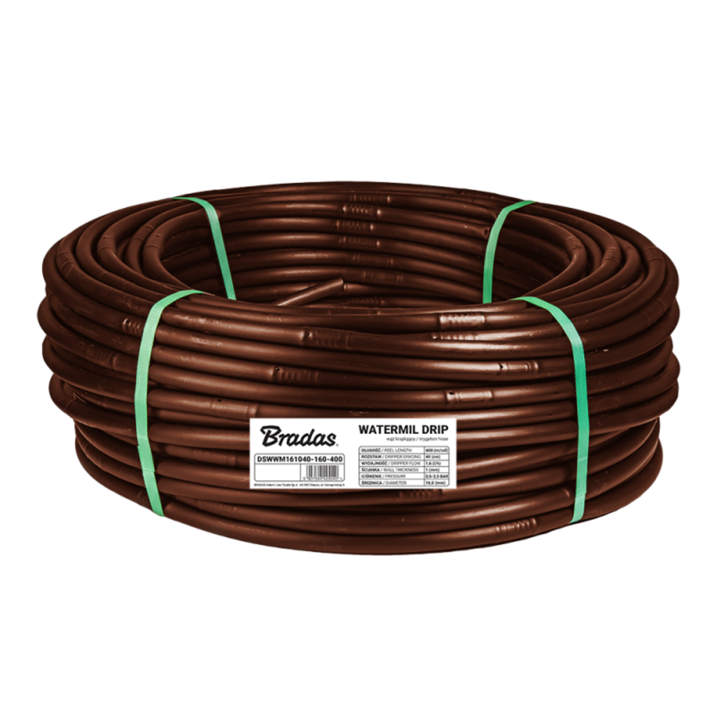 Lašelinio laistymo žarna Bradas WATER DRIP PRO BROWN, 100 m (16 / 1,2mm / 33cm / 2,2l/h)