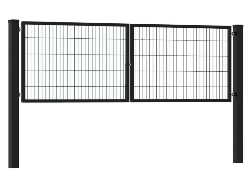 Dvigubi vartai, karštai cinkuoti, pilkos sp., 1200 x 4000 mm