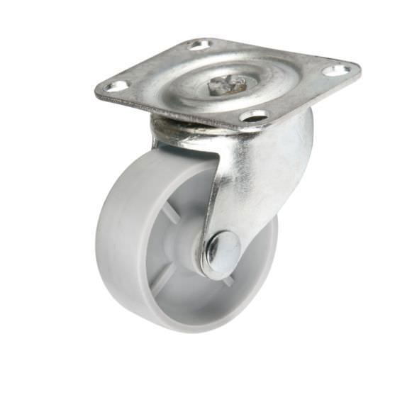 Vežimėlio ratukas, Ø42 mm, su plokštele, 15 kg