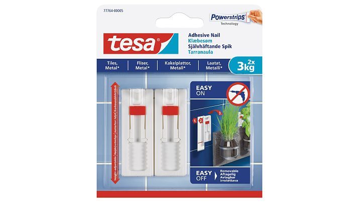 Reguliaraus aukščio tvirtinimo sistema lygiems paviršiams TESA, 2 x 3 kg