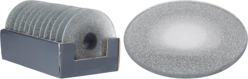 Žvakidė GLITTER PLATE, sidabro sp., 15 cm