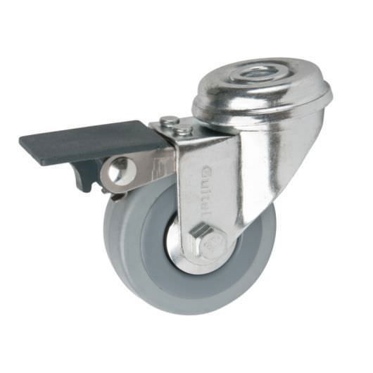 Vežimėlio ratukas, Ø50 mm, su stabdžiu, 40 kg