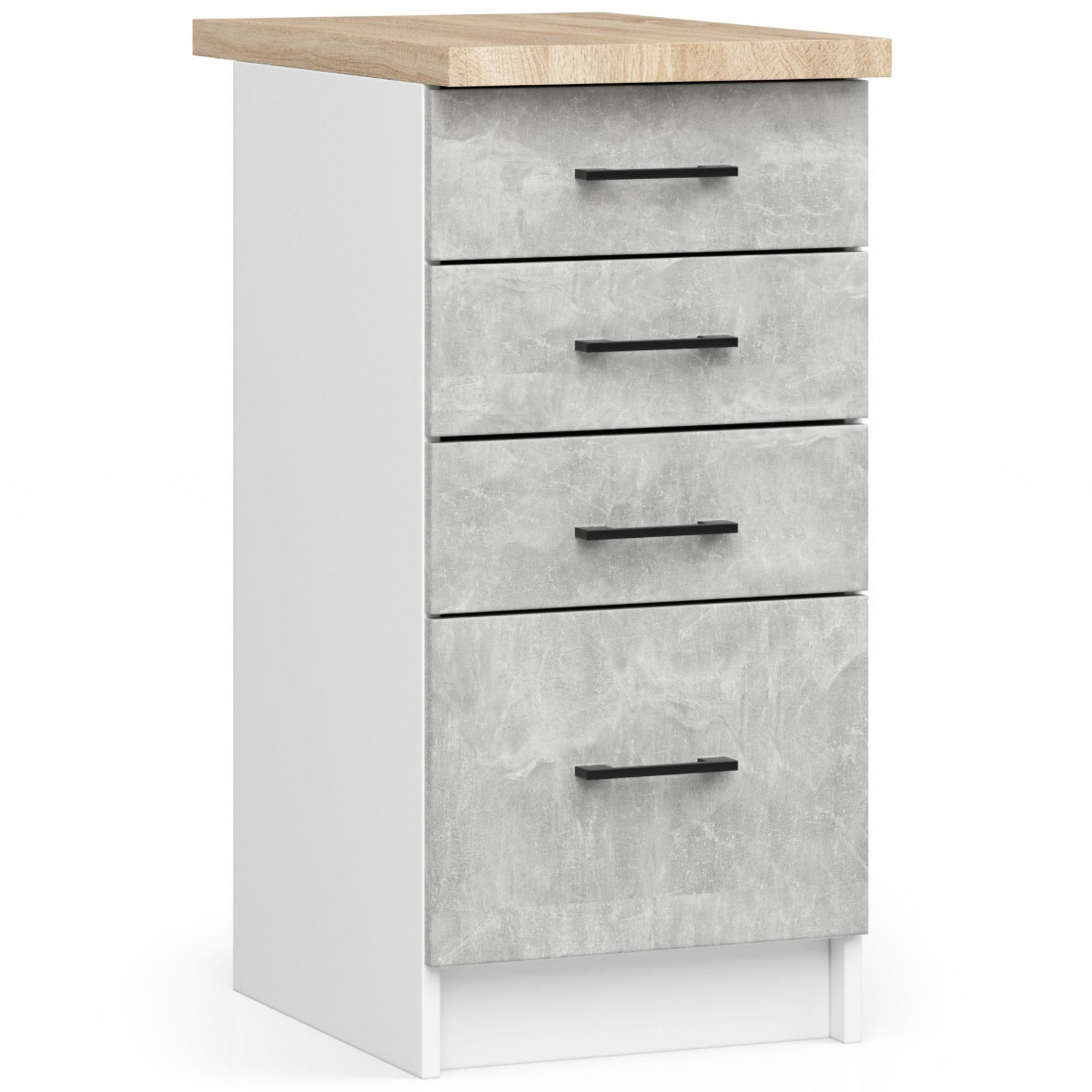 Virtuvės spintelė OLIVIA S 40 cm, balta/pilka