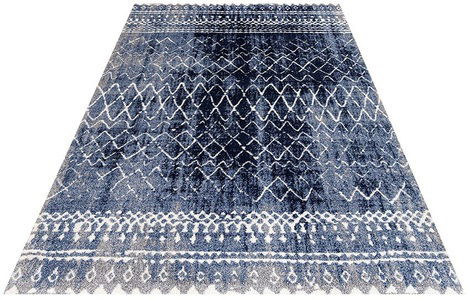 Kilimas LOFTLINE 490-06 BLUE, 160 x 230 cm, mėlynas/baltas