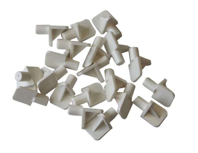 Lentynų laikiklis, plastikinis, D-5 mm, baltos sp., 20 vnt.
