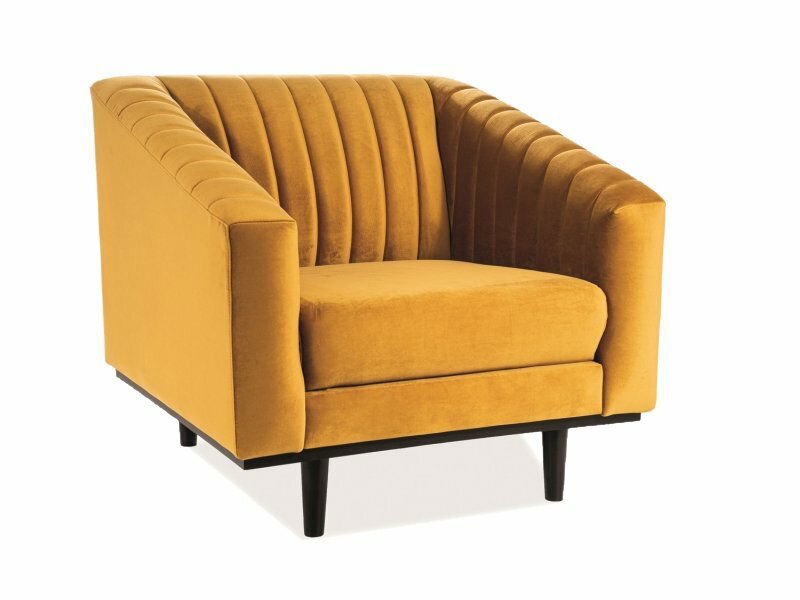 Fotelis Signal ASPREY 1 VELVET, geltonas