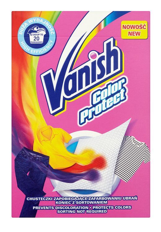 Skalbimo servetėlės VANISH, 20 skalbimų, 10 vnt.