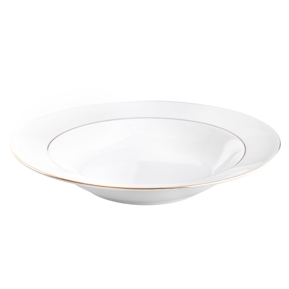 Porcelianinė sriubos lėkštė MariaPaula Classic Gold, baltos sp., ø 23 cm