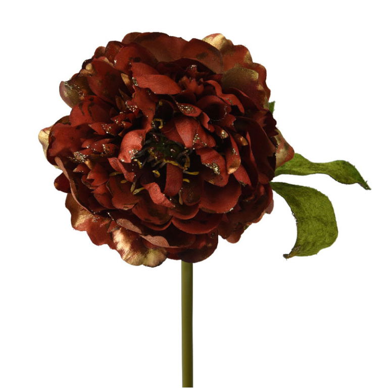 Dirbtinė gėlė PEONY, tamsiai raudonos sp., 16 x 25 x 53 cm, 1 vnt