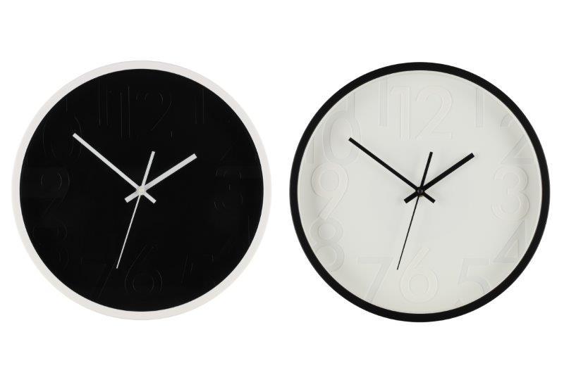 Sieninis laikrodis 4LIVING John, juodos/baltos sp., 35 cm