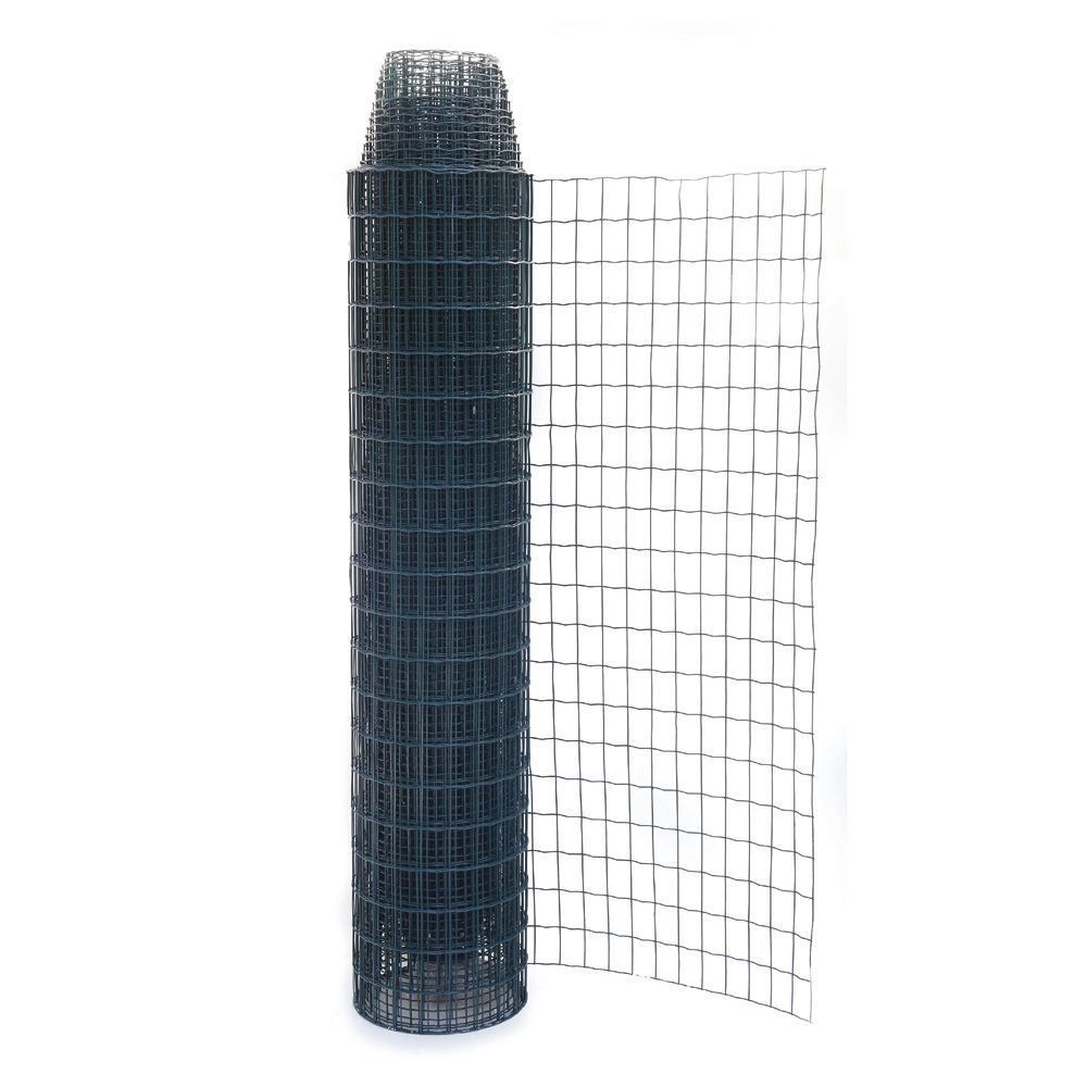 Tvoros tinklas, virintas, PVC, žalios sp., 100 x 75 x 2,2 mm x 1,5 x 25 m