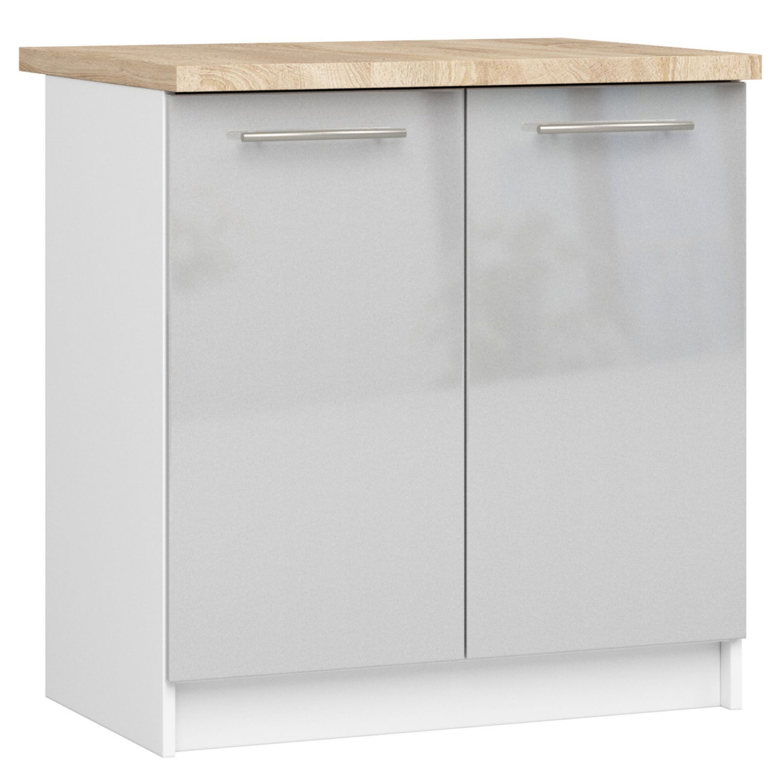 Virtuvės spintelė OLIVIA S 80 cm, balta/pilka