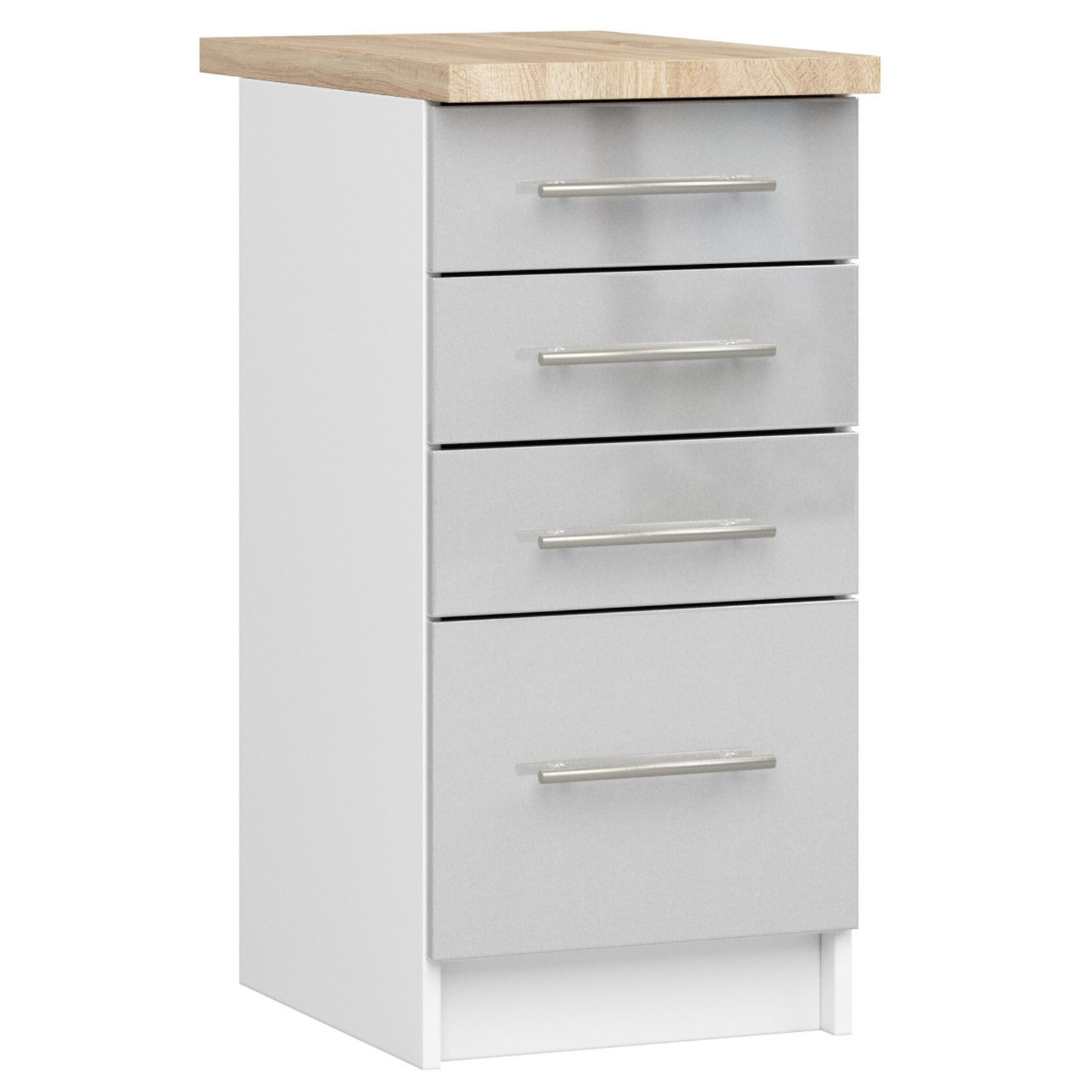 Virtuvės spintelė OLIVIA S 40 cm, balta/pilka