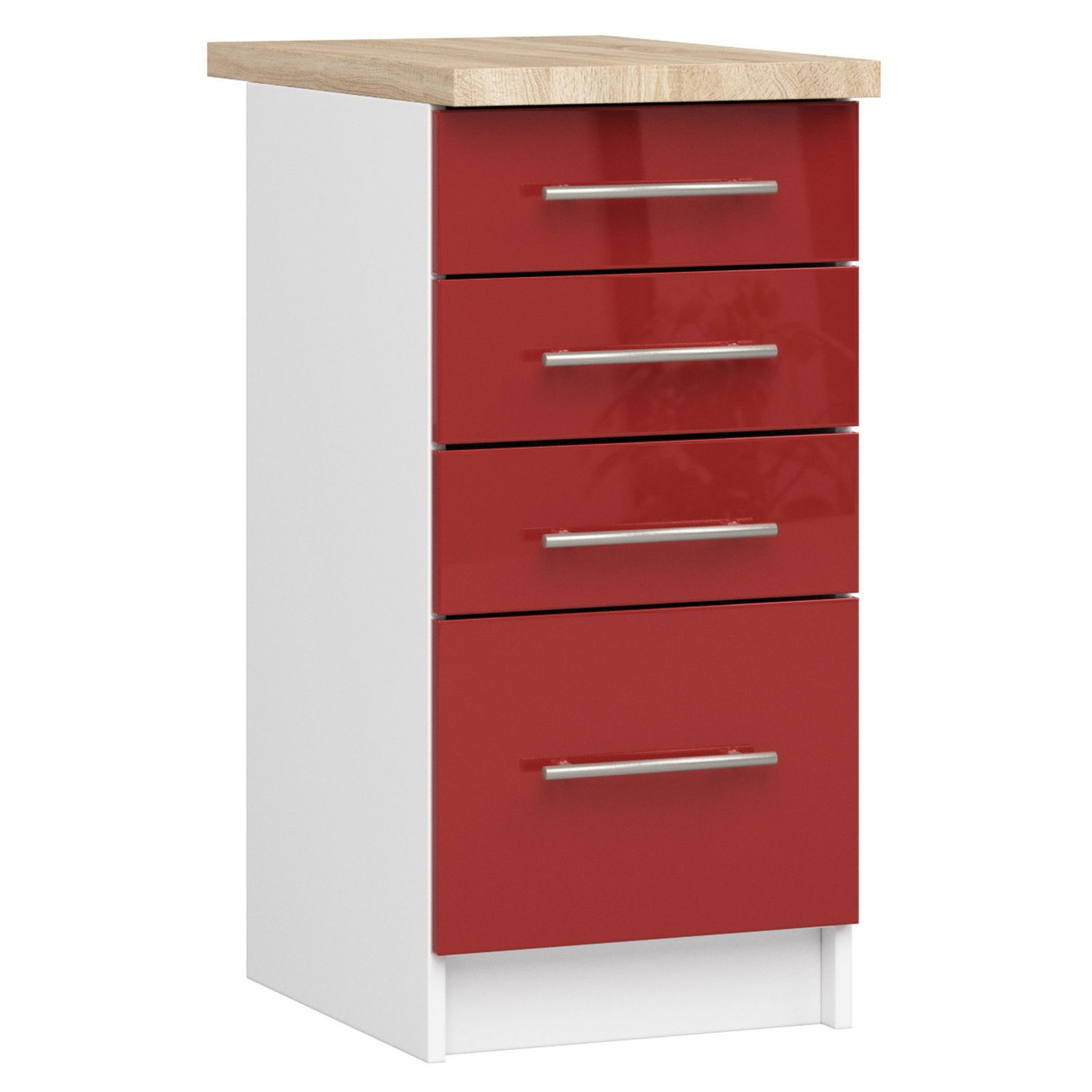Virtuvės spintelė OLIVIA S 40 cm, balta/raudona