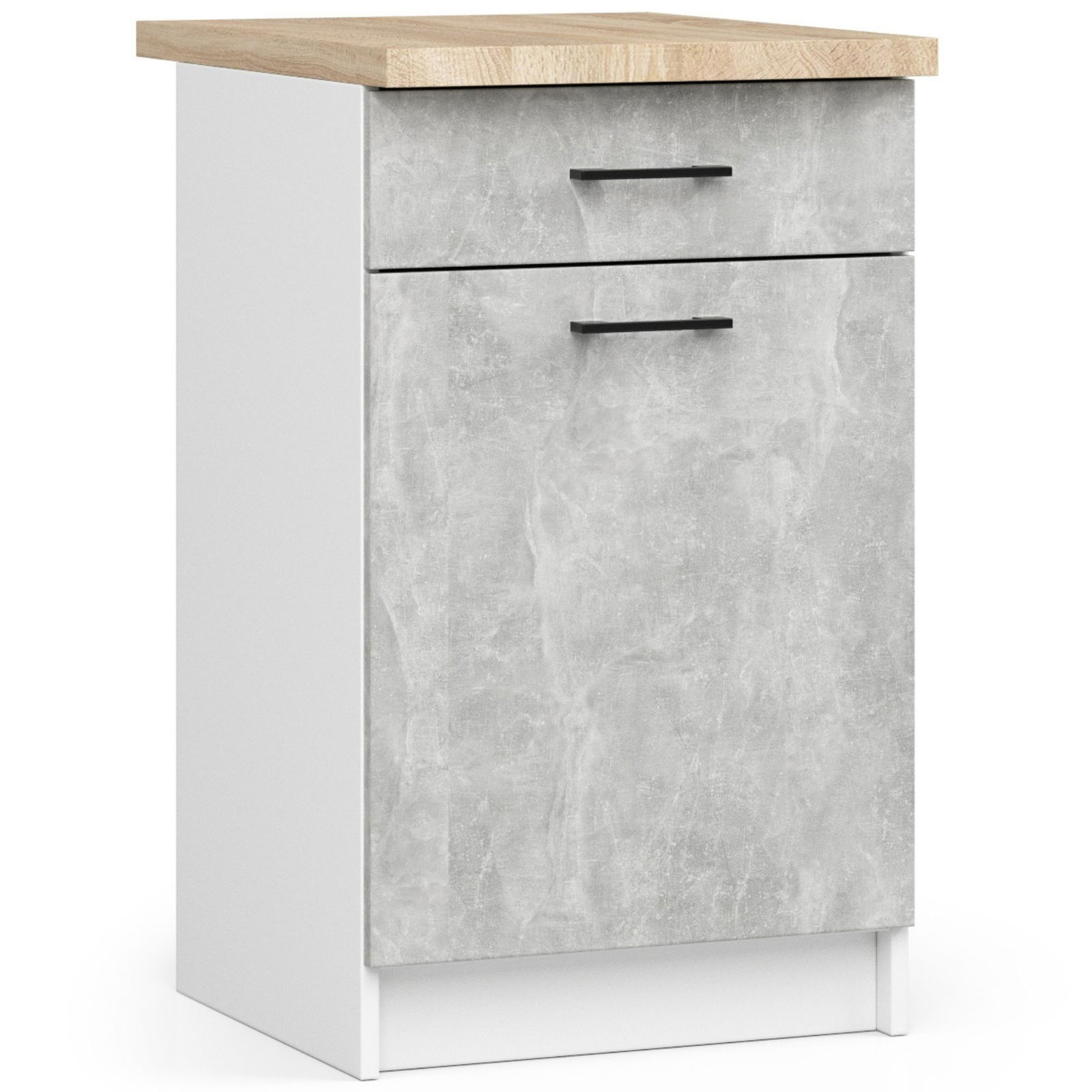 Virtuvės spintelė OLIVIA S 50 cm, balta/pilka