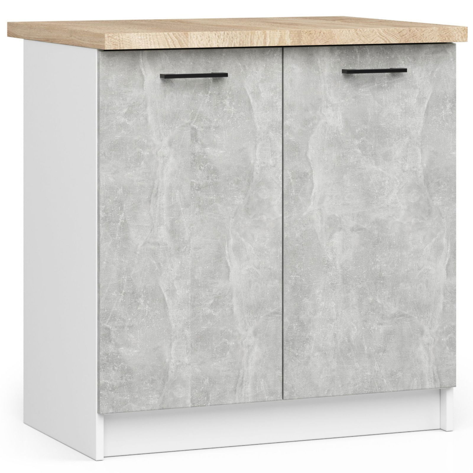 Virtuvės spintelė OLIVIA S 80 cm, balta/pilka