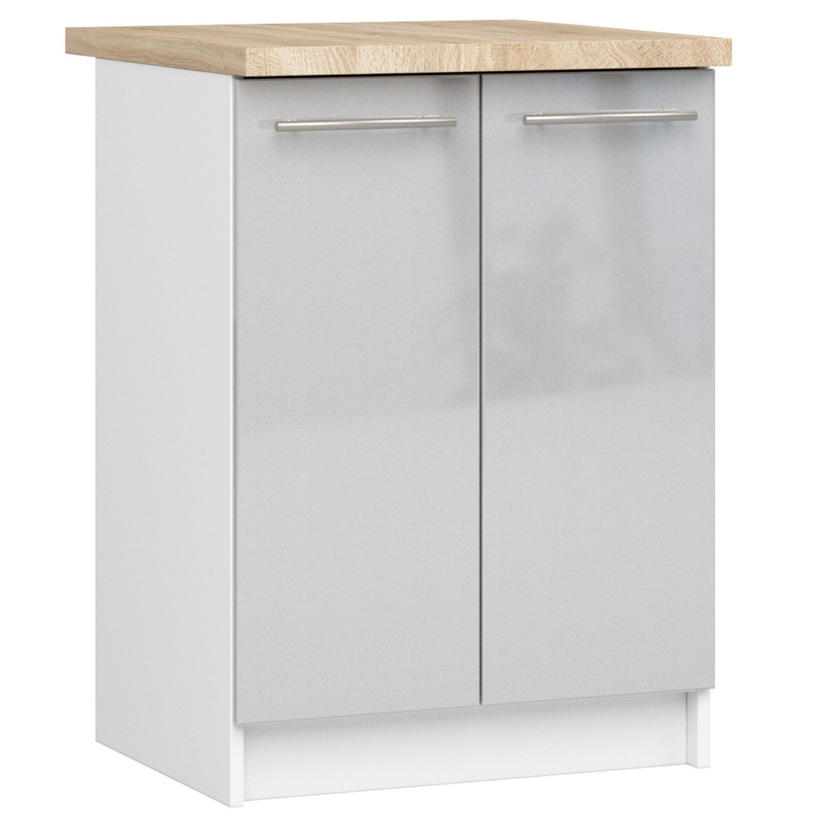 Virtuvės spintelė OLIVIA S 60 cm, balta/pilka