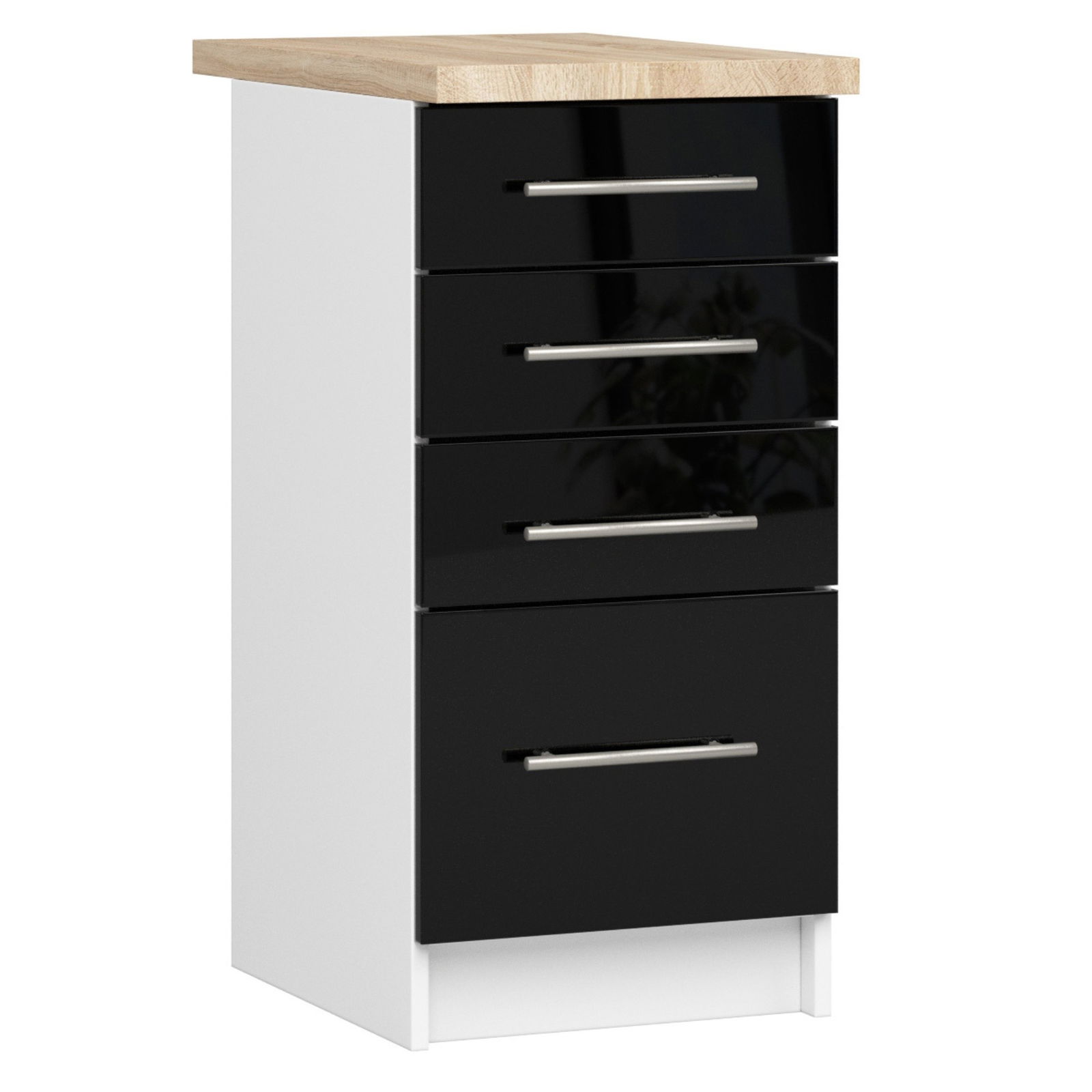 Virtuvės spintelė OLIVIA S 40 cm, balta/juoda