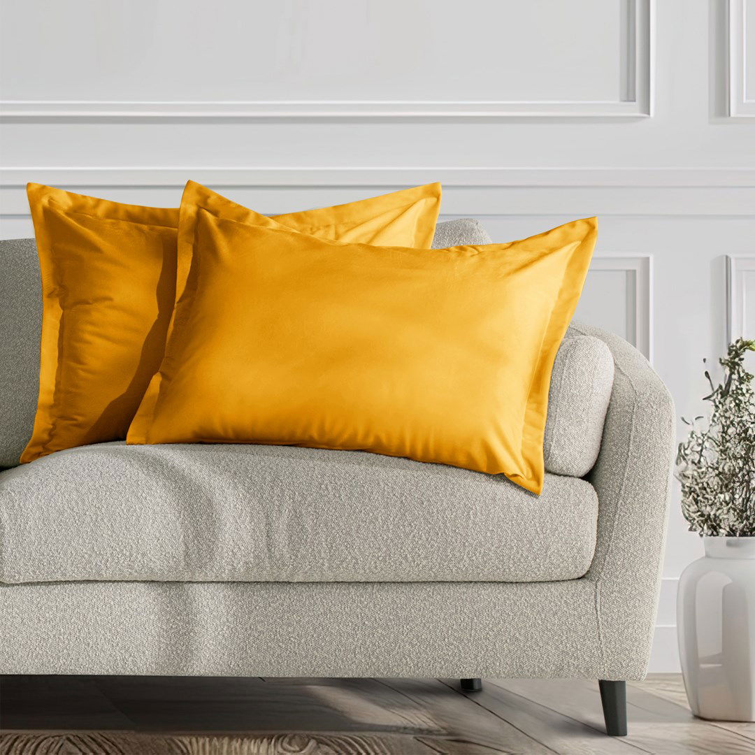 Dekoratyviniai pagalvių užvalkalai AmeliaHome VELVET, 2 vnt, 50x70 cm, Mustard