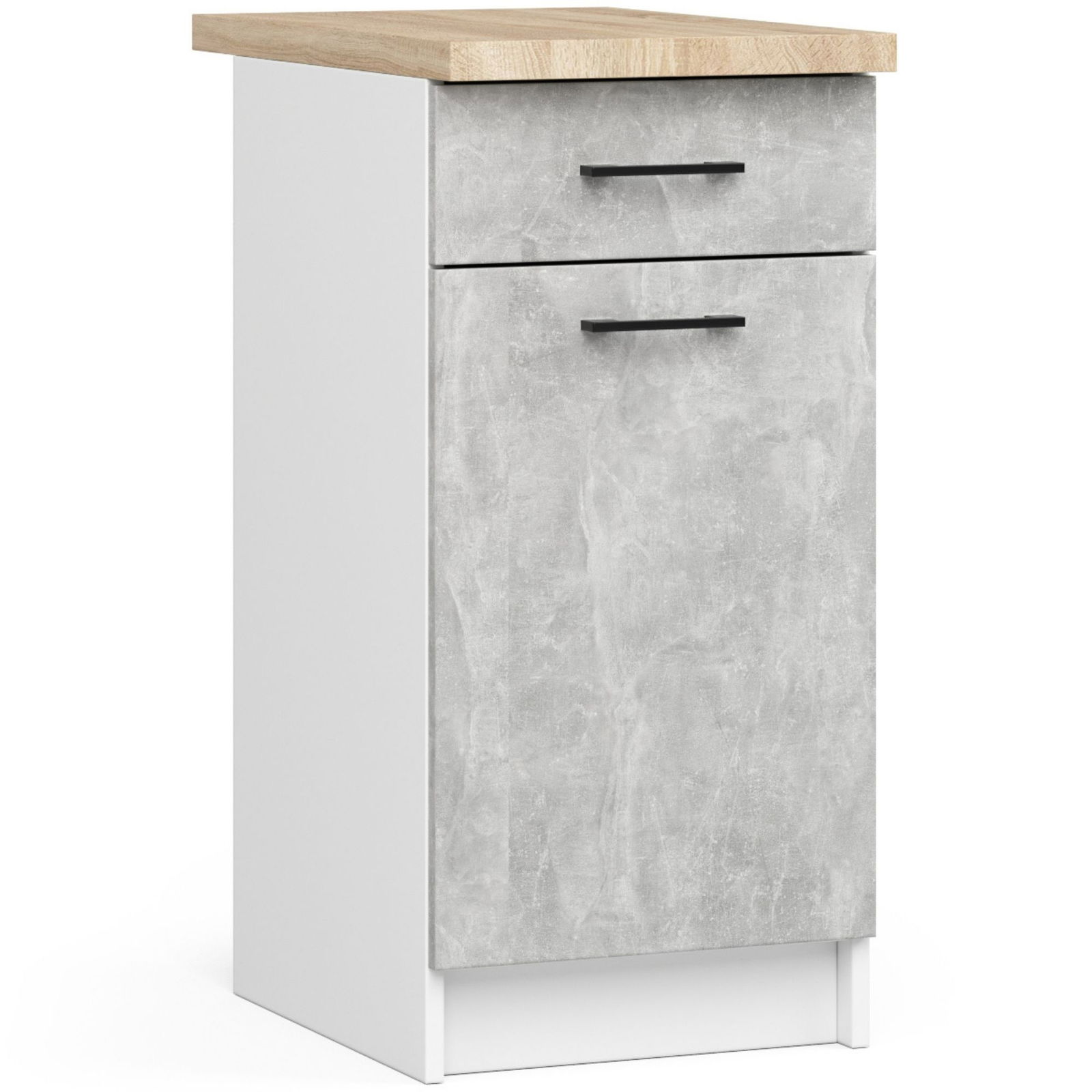 Virtuvės spintelė OLIVIA S 40 cm, balta/pilka