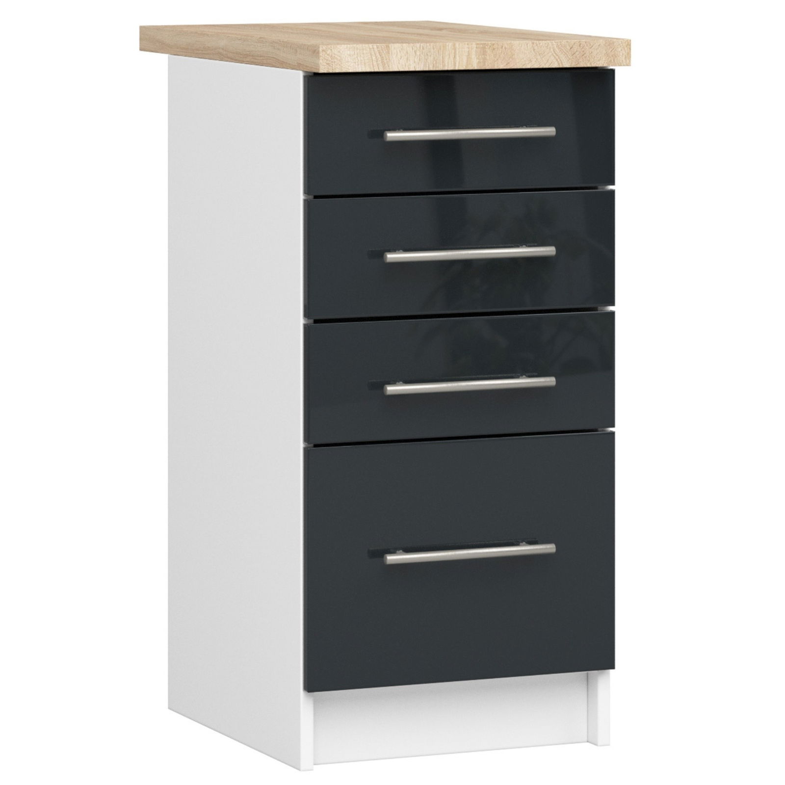 Virtuvės spintelė OLIVIA S 40 cm, balta/tamsiai pilka